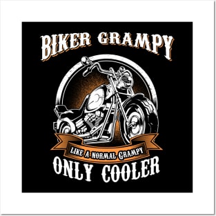 Only Cool Grampy Rides Motorcycles T Shirt Rider Gift Posters and Art